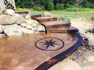 Stamped concrete patio